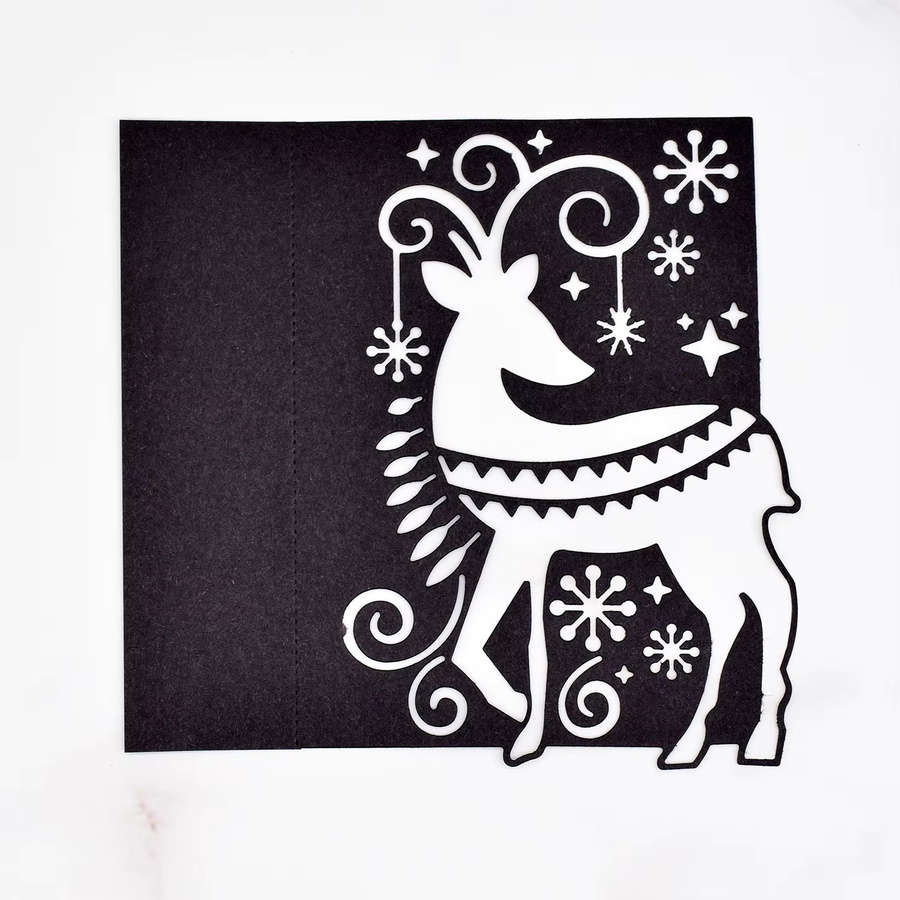 Metall Schneidestempel Hirsch Elch für Scrapbooking und Bastelarbeiten in Silber - Bild 3