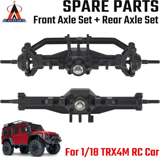9IMOD TRX4M Vorder- und Hinterachsensatz komplett mit Servohalterung, 1/18 - Bild 1