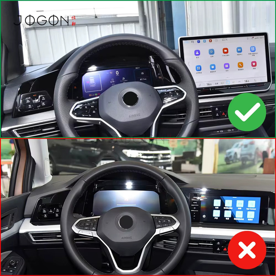 JOGON Carbon Dashboard Instrument Cluster Abdeckung für VW Golf 8,5 MK8,5 GTI GTD R R Line 2023+, Farbe: Schwarz - Bild 3