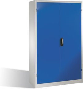 C+P Schwerlast-Werkzeugschrank mit Drehtüren und 4 Regalböden, Front Enzianblau, Korpus Lichtgrau, H: 195,0 cm, B: 120,0 cm, T: 40,0 cm - Bild 1