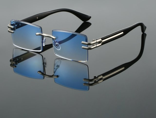 KAMMPT Sonnenbrille, Rechteck, randlos, Metall, Schwarz, Unisex - Bild 1