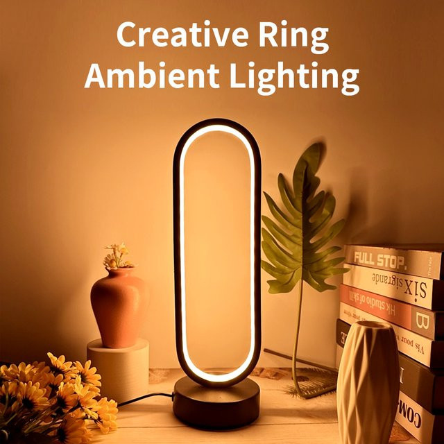 AVACOM LED Ring Nachtlampe dimmbar in Weiß und Schwarz für Schlafzimmer und Wohnzimmer - Bild 1