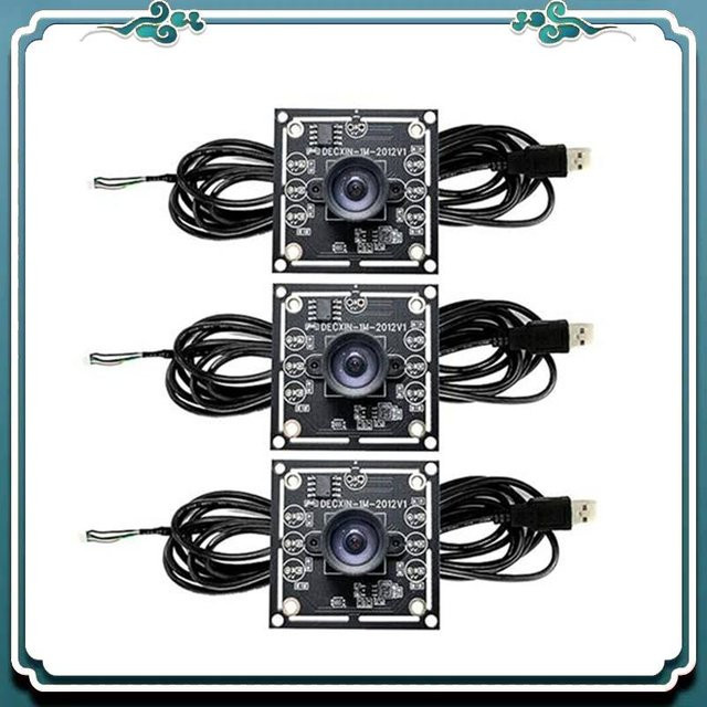 ABSK 3er Set Kameramodul mit 1MP OV9732 Sensor, 1280x720 HD Auflösung, 100 Grad Sichtfeld, manueller Fokus und 3 Meter Kabel, Schwarz - Bild 1
