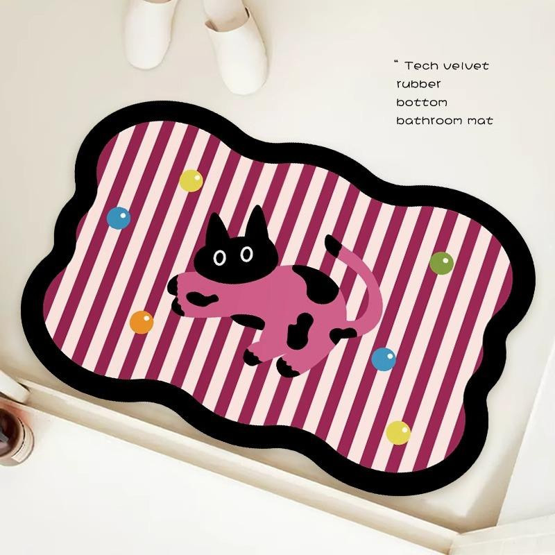 Yiran Furniture Kieselgurmatte für das Badezimmer, schnelltrocknend und rutschfest, Multicolor, B: 80 cm, T: 50 cm - Bild 2