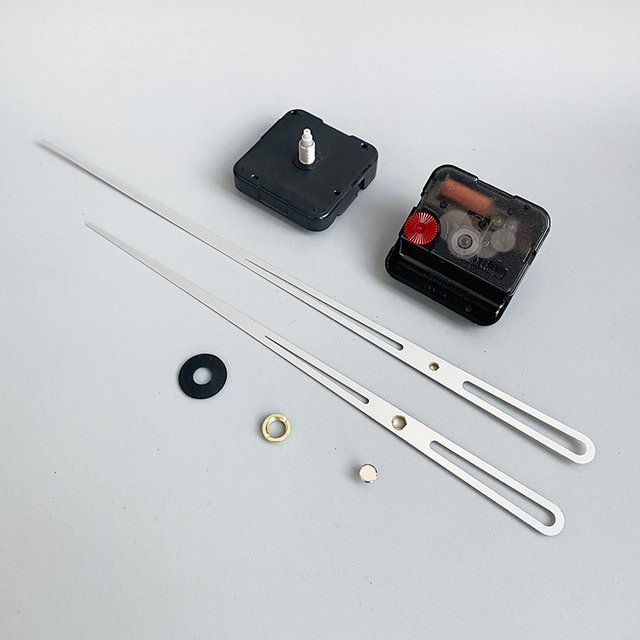 Yurudder DIY-Uhren-Set mit Rundloch-Uhrwerk 12888, hohem Drehmoment und langen Zeigern in Silber - Bild 1