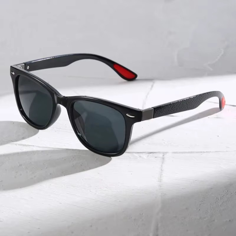 Retro-Radsport-Sonnenbrille, Vollrand, Kunststoff, Unisex, schwarz - Bild 3