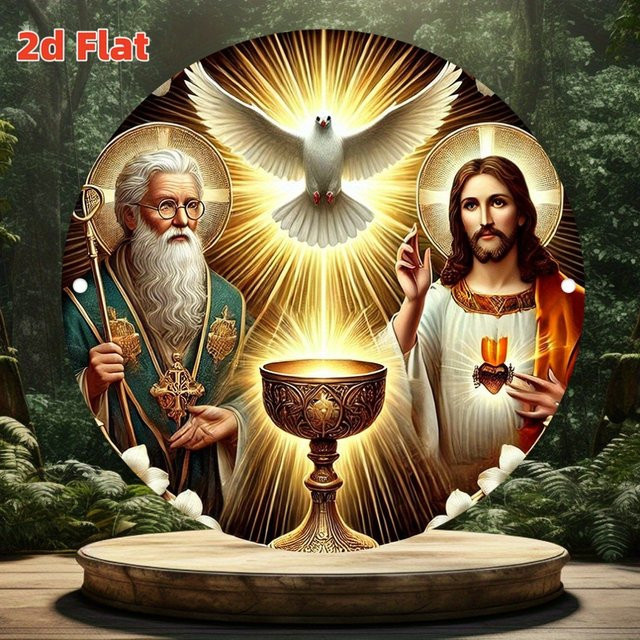 Potdemiel 2D Flat Trinity Wall Art Wandbild mit Engel-Design in Multicolour, Durchmesser: 20 cm - Bild 1