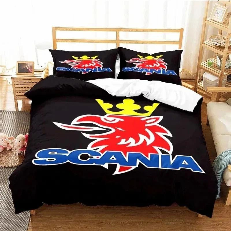 Scanias LKW-Logo Bettwäsche-Set für Kinder und Erwachsene, Mehrfarbig, 1 Bettbezug und 2 Kissenbezüge, B/H: 70 x 133 cm - Bild 1