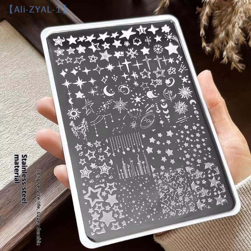 JETTING Nagelstempelplatte Mond Sterne, Rechteck, Nail Art Werkzeug - Bild 3