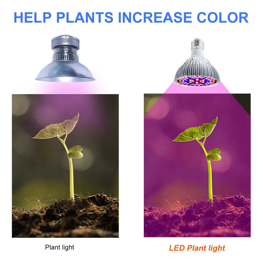 150W LED Pflanzenwachstumslampe E27 Vollspektrum Pflanzenkultivierungslampe in Silber für Indoor-Blumen- und Topfpflanzen sowie hydroponische Ergänzungsbeleuchtung - Bild 3
