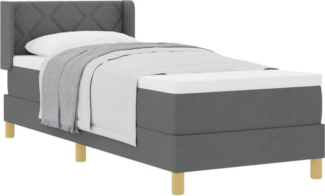 vidaXL Boxspringbett mit Matratze in Dunkelgrau, B/T/H: 80 x 200 x 83 cm - Bild 1