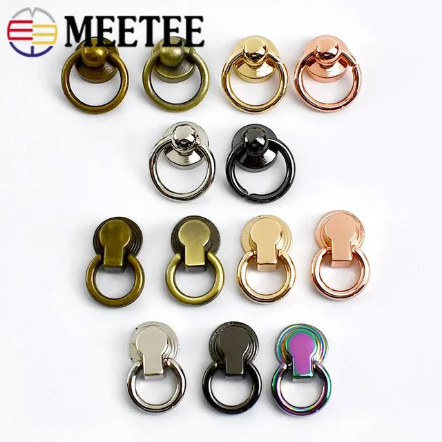 Meetee Metall Nietnagel Drehschraube Bolzen Knopf in Gold für Leder Bastelzubehör 10mm - Bild 1