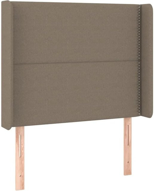 vidaXL Kopfteil mit Ohren in Taupe, gepolstertes Bettgestell aus Stoff und Holz, B/T/H: 103 x 16 x 128 cm - Bild 1