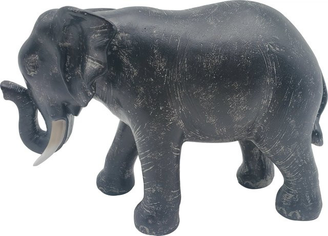 Gartenfigur Elefant aus Polyresin in Grau, Höhe: 20,5 cm - Bild 1