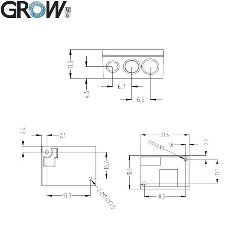 GROW GM69Pro-S Barcode Scanner Modul mit 1280*800 CMOS Sensor, OCR, 1D/2D QR Code Reader, USB-A und UART Schnittstelle, Schwarz - Bild 3