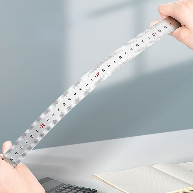 Deli Präzisions-Stahllineal aus Edelstahl in Silber, Länge: 15 cm - Bild 1