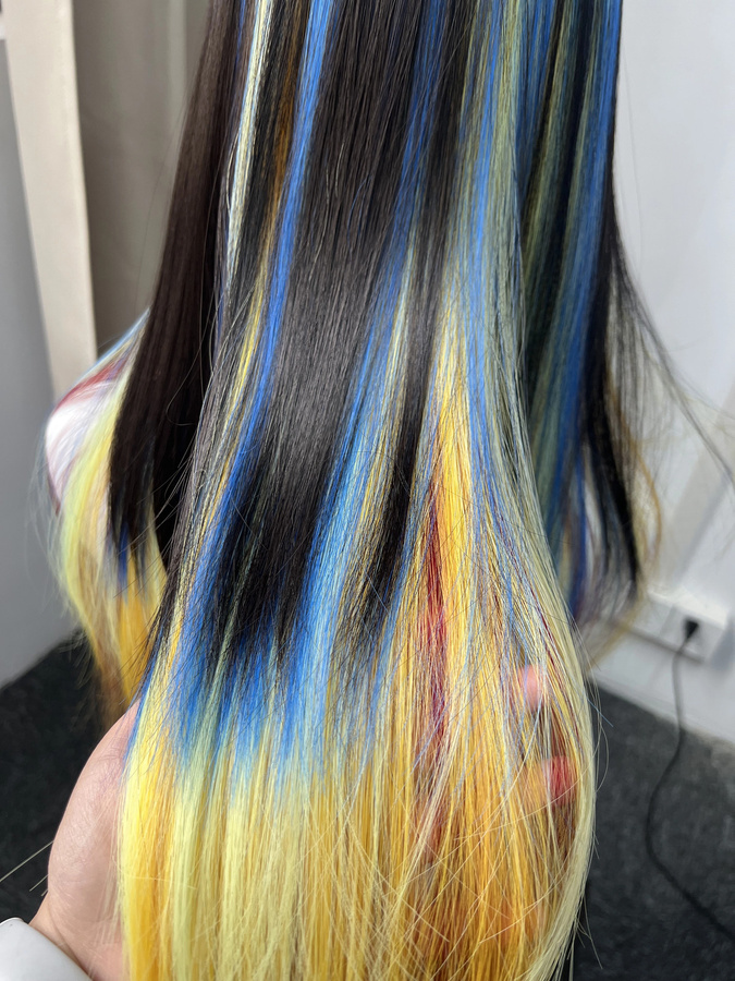 Ashely Ombre Highlight-Perücke, schwarz, synthetisch, Damen - Bild 4