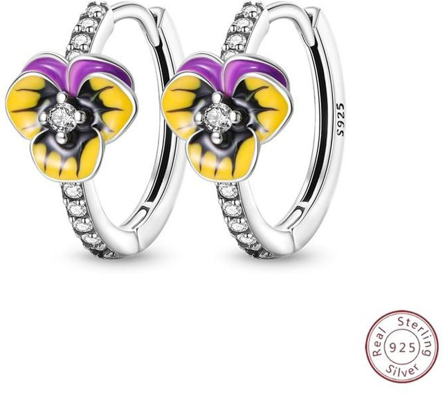 TIANGU Ohrringe 925 Silber, Zirkonia, Marienkäfer Schmetterling Libelle, Damen - Bild 1