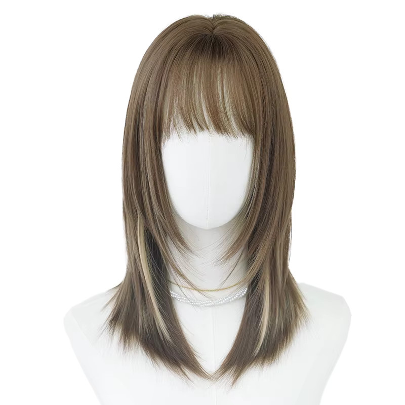 7JHH WIGS Perücke für Damen, schulterlang, braun, synthetisch - Bild 5