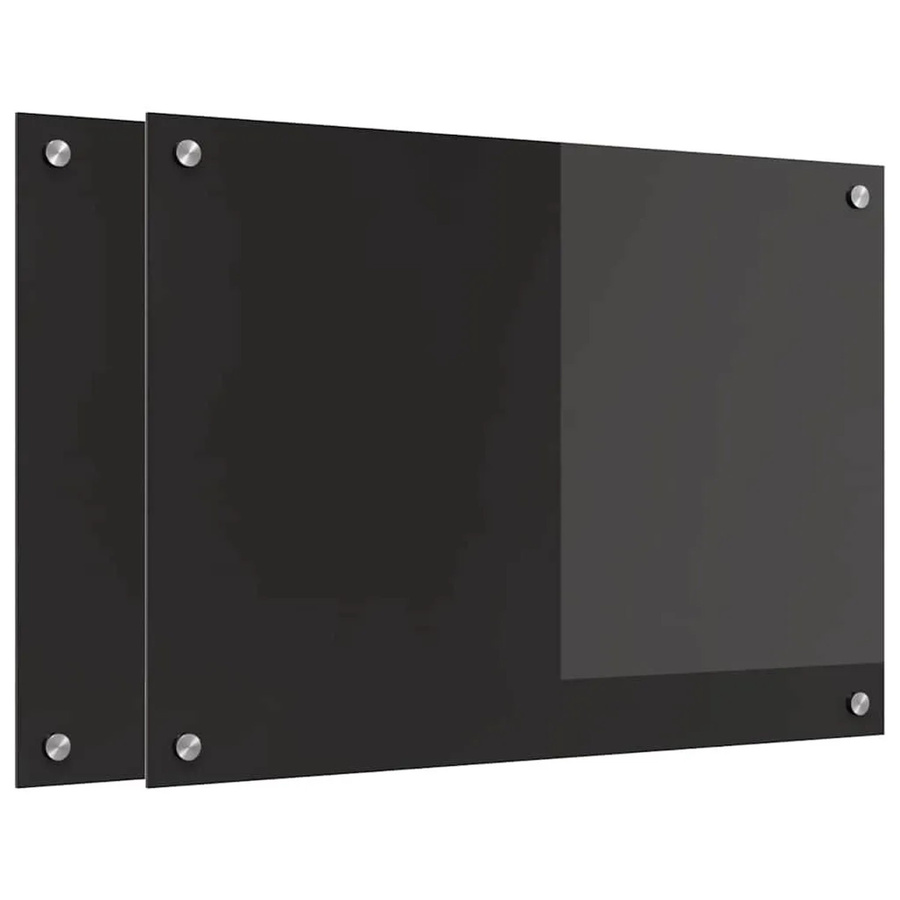 vidaXL Küchenrückwand aus gehärtetem Glas, 2 Stück, Schwarz, B: 70 cm, H: 50 cm - Bild 2
