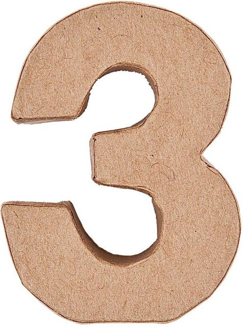 Rico Design 3D Pappzahl 3 stehend aus Pappe - Bild 1