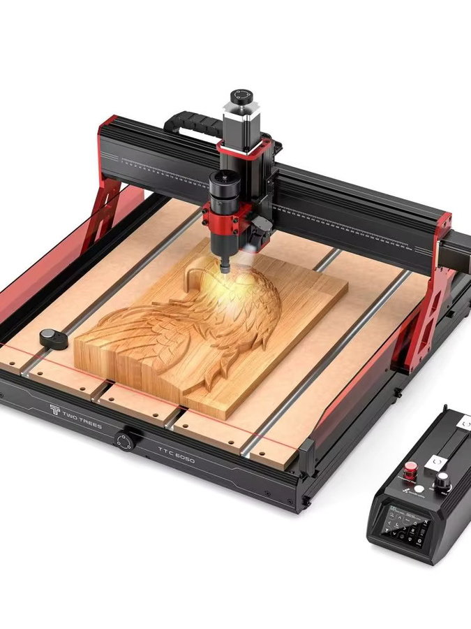 TWO TREES TTC6050 CNC-Fräsmaschine in Schwarz mit 500W Spindelmotor, 4-Achsen und 5000mm/min Geschwindigkeit, Gravurbereich B: 60 cm, T: 50 cm, H: 10 cm - Bild 5
