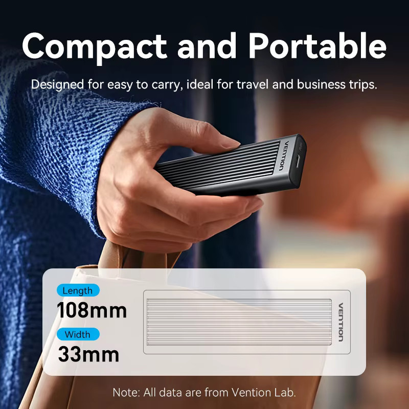 Vention M2 SSD-Gehäuse für M.2 NVMe und SATA SSDs mit USB-C und 10 Gbit/s Übertragungsrate - Bild 3