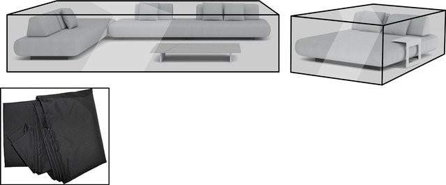 OUTFLEXX Premium Abdeckhauben Set für Ecksofas aus Polyester, schwarz, wasserbeständig - Bild 1