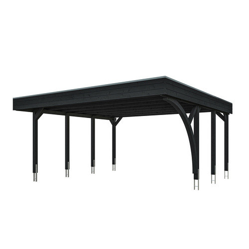 SKANHOLZ Carport Friesland mit Einfahrtsbogen aus Fichte in Anthrazit und Schwarz, B/T: 546 x 555 cm - Bild 2