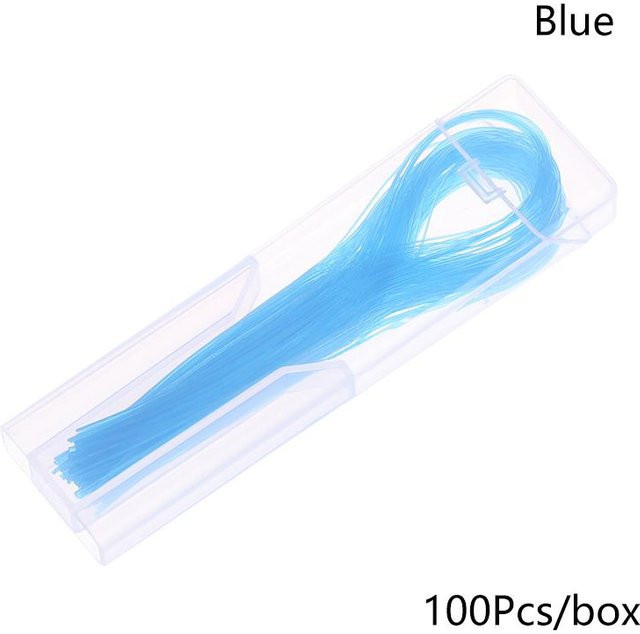 Margin Fades Zahnseide Einfädler, 100 Stück, Blau - Bild 1