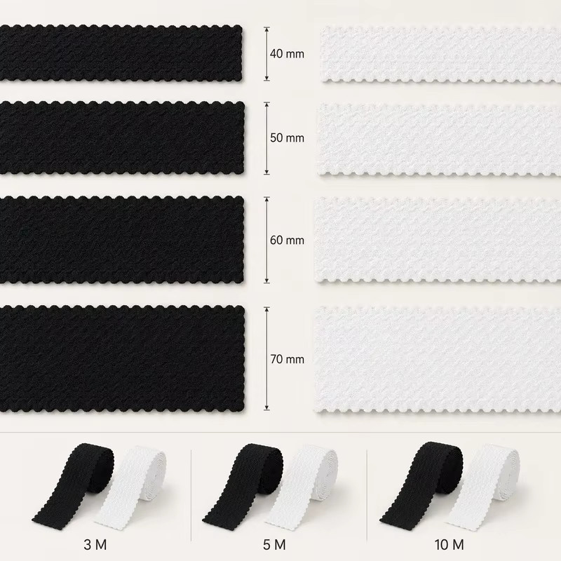 Deepeel Elastisches Gummiband in Schwarz als breites Nähzubehör für Röcke und Hosen - Bild 3