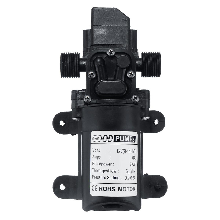CosyHome 12V Hochdruck Automatische Membran Wasserpumpe Selbstansaugende Pumpe in Schwarz für Garten und Van - Bild 6