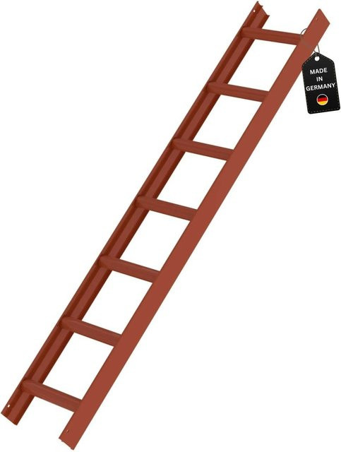 PROREGAL Dachleiter aus Aluminium in Rotbraun mit 7 Sprossen, Höhe: 196 cm - Bild 1