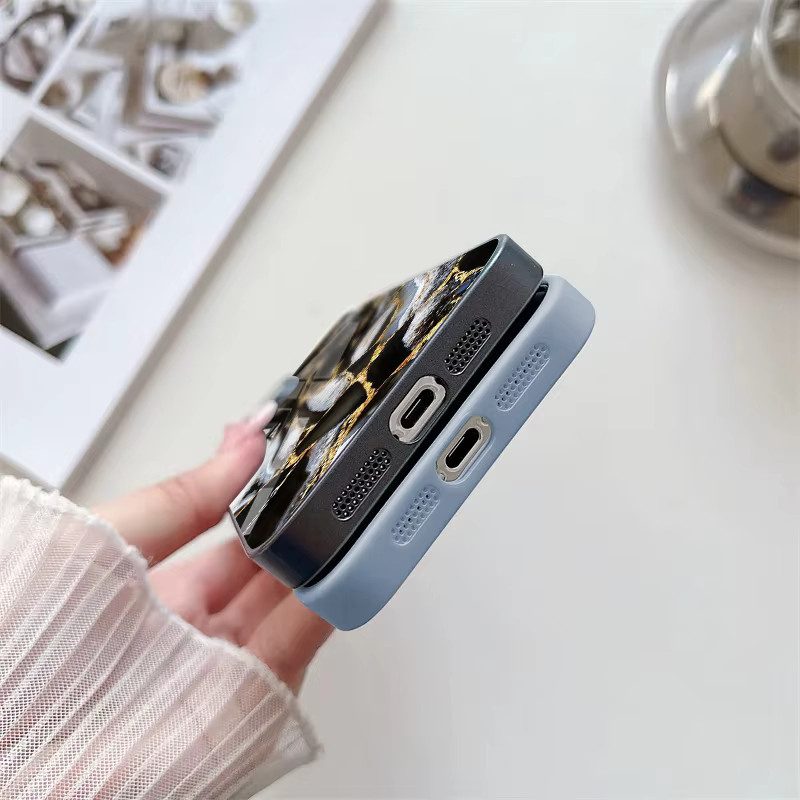 AKABEILA Marmor-Stein Hartglas Schutzhülle für dein iPhone (kompatibel mit verschiedenen Modellen) - Bild 2