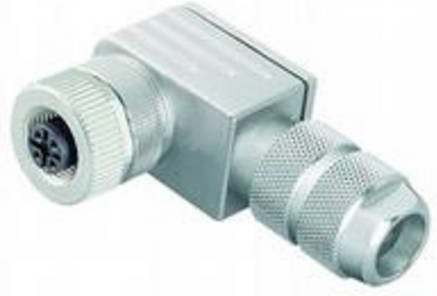 Pepperl+Fuchs 211363 Kabeldose M12 Buchse gewinkelt, 4 Polzahl, Farbe Silber/Messing - Bild 1