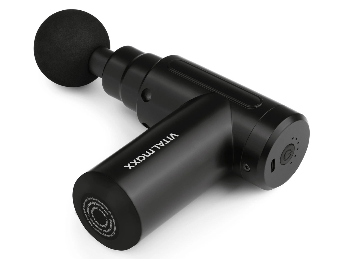 VITALMAXX Mini Massage Gun Power Plus in Schwarz mit 4 Aufsätzen (B/T/H: 20,0 x 14,0 x 5,5 cm) - Bild 3