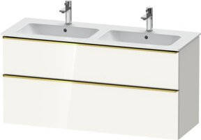Duravit Waschtischunterschrank D-Neo Wandhängend in Weiß Hochglanz B: 128 cm, T: 46,2 cm, H: 62,5 cm - Bild 1