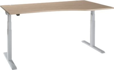 Schäfer Shop Select Schreibtisch ERGO-T 2.0 elektrisch höhenverstellbar mit T-Fuß in Eiche-Dekor und Weiß, B/T/H: 180 x 80 x 64-130 cm - Bild 1
