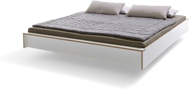 Müller Möbelwerkstätten Flai Doppelbett in Weiß, minimalistisches Design aus lackiertem Holz - Bild 1
