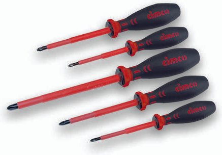 Cimco VDE Schraubendreher-Set 5teilig Schlitz in Schwarz, Transparent und Rot - Bild 1
