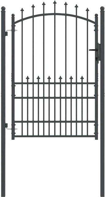 vidaXL Zauntor EMMEN mit Spitzen aus Stahl in Grau, H x B: 170 x 100 cm - Bild 1