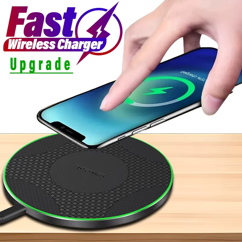 VIKEFON LED Drahtloses Schnellladegerät Pad für iPhone, Samsung und Xiaomi sowie AirPods Pro 2 in Schwarz oder Weiß - Bild 7