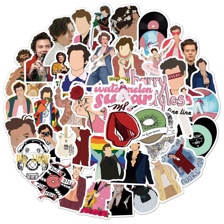 50 Stück Singer Harry Style Tu Aufkleber wasserfeste Abziehbilder in Multicolour für DIY Scrapbook Skateboard und Helm - Bild 3