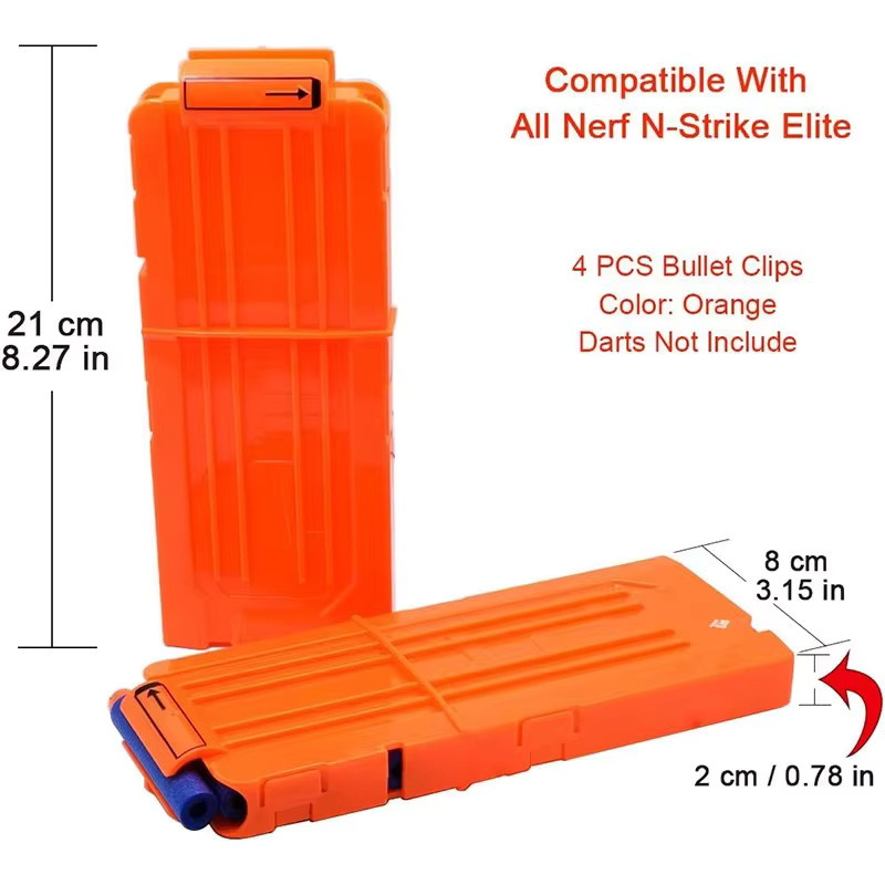 ZIVCONCING Bullet Clips, Magazinclips, Orange, 4er-Pack - Bild 3