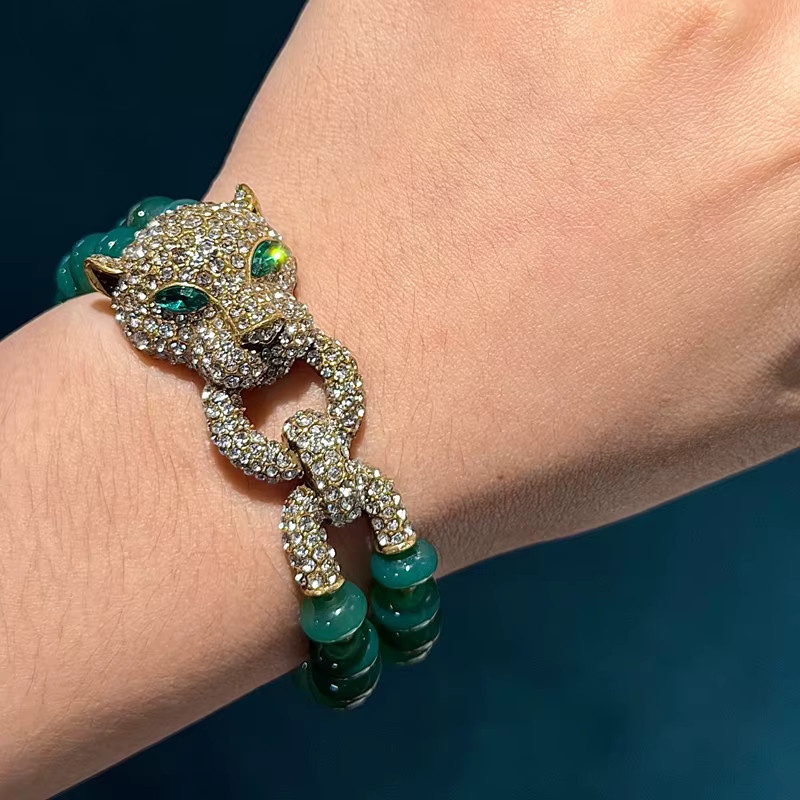 STALAIT Armband, Leopardenkopf, Strassbesatz, goldfarben, Damen - Bild 4