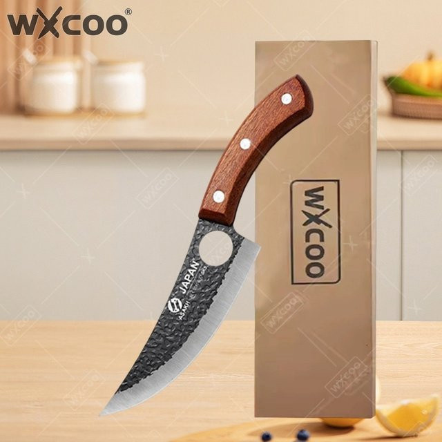 WXCOO Professionelles Handgeschmiedetes Ausbeinmesser aus Edelstahl mit Holzgriff und Full-Tang-Design - Bild 1