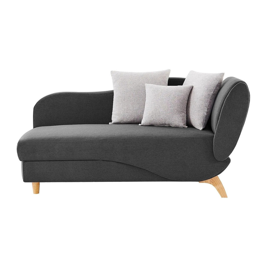 Vente-unique Recamiere Penelope mit Schlaffunktion in Anthrazitgrau, linksseitig, Breite: 160 cm - Bild 2