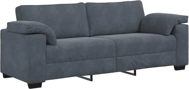 vidaXL 3-Sitzer-Sofa Dunkelgrau aus Samt mit Armlehnen im modernen Design - Bild 1