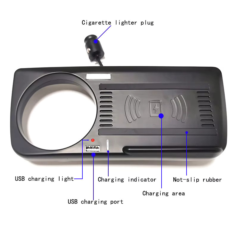 Carinway Wireless Handy-Schnellladegerät für BMW 5er F10 F11 F18 (2010-2016), 15W Ladehalterung in Schwarz - Bild 4