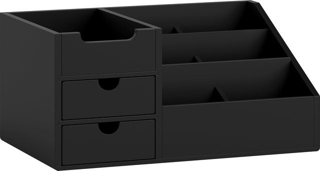 HOMCOM Schreibtischorganizer Aufbewahrungsbox mit 2 Schubladen in Schwarz, B/T/H: 33 x 20,5 x 15,5 cm - Bild 1